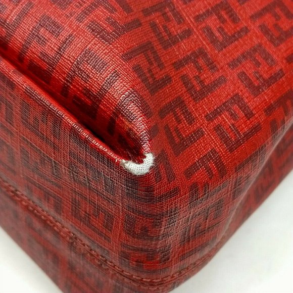 AUTHENTIC Fendi Tote Bag Red PVC - Picture 6 of 10